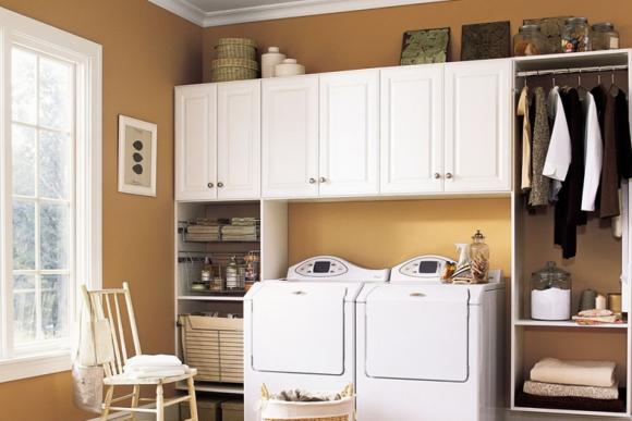 White Compact Cabinet for Laundary